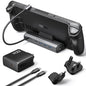 JSAUX 4K@120Hz Docking Station and 100W Charger Compatible with ROG Ally X/Steam Deck OLED/Legion Go (S), 6-in-1 Dock with HDMI 2.1, Gigabit Ethernet, 3 USB 3.0 and 100W Charge-HB0603 - color: 6-IN-1 with 100W Charger