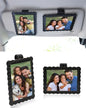 COOLYOUTH 2Pcs Car Picture Frame Car Visor Clip Picture Holders Leather Magnetic Photo Frames with Clip (2, Leather-Black) - color: Leather-Black