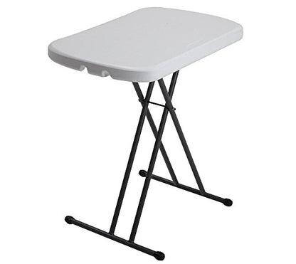 LIFETIME 80251 Adjustable Folding Laptop Table TV Tray, 26 Inch, White Granite - color: White Granite, size: 26 Inch