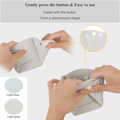 Camping Bowl Collapsible Silicone Bowl Portable Camping Tableware Folding Picnic Bowl for Travel Camping Fridge Food Storage - color: Light Gray