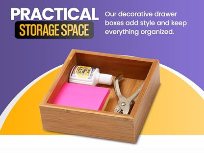 YBM HOME Pack of 12 Kitchen Drawer Organizer Storage Box Made of Bamboo, 3x3x2 Inch 320 - size: 3x3x2 inch ( Pack of 12 )