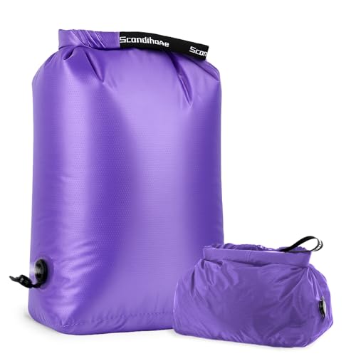 Travel Laundry Bag, Pump Free Vacuum Storage Bag Reusable Compression Dirty Clothes Travel Bag Waterproof Wet Dry Bags Large Capacity Space Saver Bags Camp Clothes Organizer (1 Pcs)(Purple, L) - color: Purple, size: Large