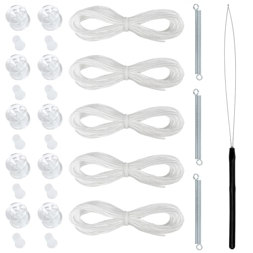 NOVINO RV Blinds Repair Kit for Camper Window, Pleated RV Shade Repair Kit, Camper Blinds String Maintain for Day Night Pleated Window Shade-White - color: White