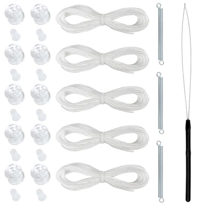 NOVINO RV Blinds Repair Kit for Camper Window, Pleated RV Shade Repair Kit, Camper Blinds String Maintain for Day Night Pleated Window Shade-White - color: White