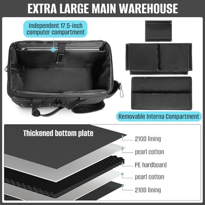 LIWSHWZ Patrol Bag Law Enforcement,Police Gear Bag for Car Front Seat Organizer with 15.6” Laptop Layer and Cup Holders,Multiple Compartments Police Duty Bags Fit Vehicle Passenger Seat - size: 17.32" L x 9.05" W x 11.4" H