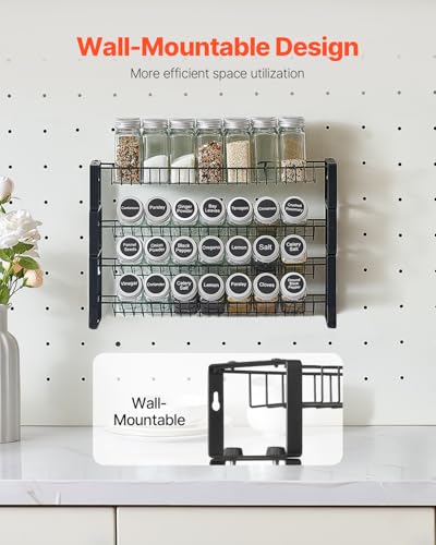 VEVOR Detachable Spice Rack Organizer for Cabinet, 4 Tie Stackable Seasoning Organizer, Spice Jars Kitchen Storage for Countertop Kitchen Pantry Cupboard, 15.8x10.7 in - size: 15.8x10.7 in