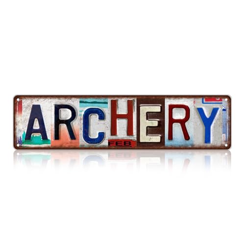 Vintage Sport Street Sign Archery Wall Decor Metal Tin Signs for Bar Home Bedroom Garage - color: St-I-01