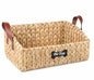 Trapezoid Pet Dog Toy Basket,Medium Dog Toy Bin,Wicker Storage Basket for Dog Cat Toys,Dog Storage Organizer for Leash Blanket Toys Snacks -Natural Farmhouse Water Hyacinth