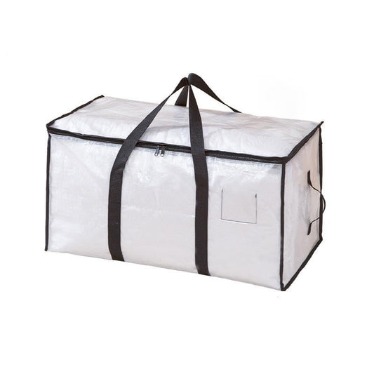 Large Capacity Clear Moving Storage Bags, Heavy Duty Waterproof Moistureproof Clothes Blanket Organizer Tote with Handles for Home Moving Travel Bedding Storage