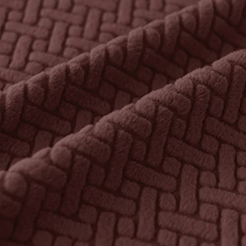 Deisy Dee RV Dinette Cushion Covers,Stretchable Rv Seat Covers,Camper Cushions Cover for RV Camper Car Bench (Brown, 1 Bench Cover & 1 Backrest Cover)