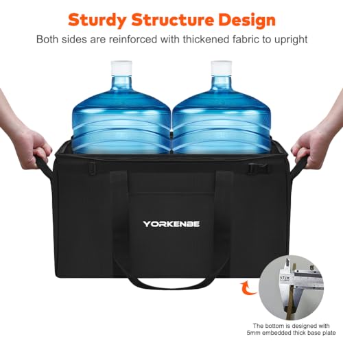 45L Camping Organizer, 1680D Heavy Duty Waterproof Camping Storage for Camping Cooking Utensils and Camping Cookware, with Hard Bottom, Camping Bag with Zippered Lid for RV, Hiking