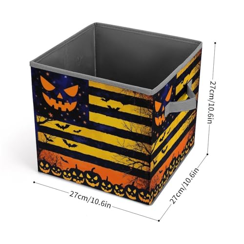 Halloween Flag Foldable Storage Box with Handle Organizer Containers for Home Office Clothes Office Supplies - color: style-9