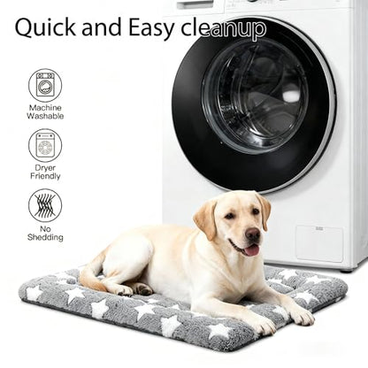 Dog Bed Mat, Reversible Crate Pad & Durable Dog Bed - Machine Washable Kennel Mat with Ultra Soft for Medium Dogs (Cool/Warm), 30" x 20", Grey&Star - color: Grey&Star, size: 30"L*20"W*1.5"Th