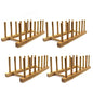 INNERNEED Bamboo Wooden Plate Racks Dish Stand Holder Kitchen Storage Cabinet Organizer for Dish/Plate/Bowl/Cup/Pot Lid/Cutting Board (Pack of 4) - size: Pack of 4