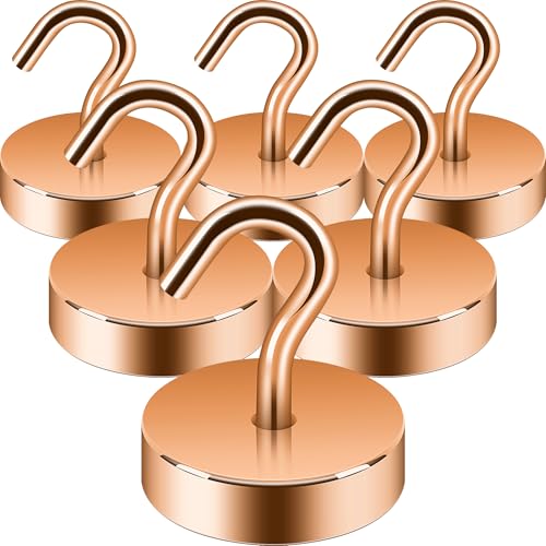 Neosmuk Magnetic Hooks Steel Tube Design for Cruise,80lb+ Bronze,6 Pack | Cruise Ship Essentials,Heavy Duty Magnett Hooks for Cabins, Refrigerator, Grill, Hanging, and Travel Extra Strong Must-Haves - color: Bronze, size: 80lb Magnetic Hooks