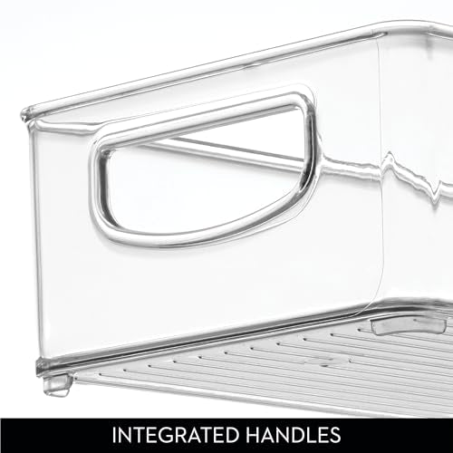 iDesign Slim Extra Long Clear Storage Bin, 4-Pack | Narrow, Stackable, Kitchen or Pantry Organizer - size: 16 x 6 x 3, style: Pack of 4