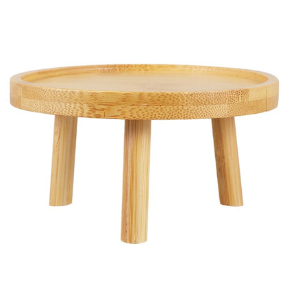 DOITOOL 5 Inch Small Indoor Plant Stand for Flower Pots Round Wooden Plant Stool Pedestal Succulent Holder Display Riser for Tabletops Living Rooms Bonsai and Home Decor