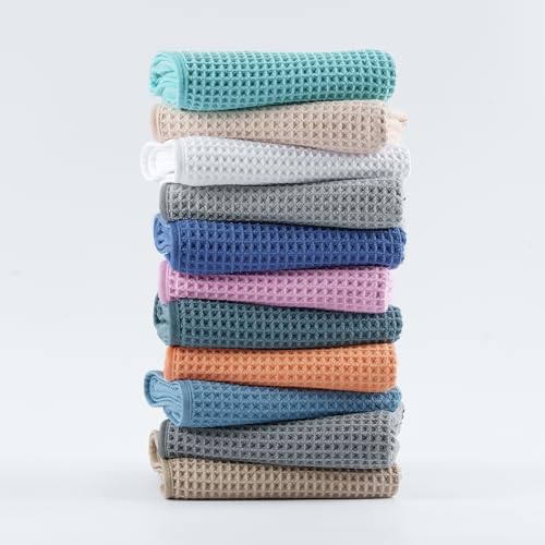 MICROFI New Microfiber Waffle Bath Towels, 3 Pieces, Oversized, Soft, Absorbent, Fast Drying, Lint Free, Includes Bath, Face and Hand Towels 430 GSM (Dark Blue) - color: Dark Blue