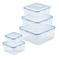 LOCK & LOCK Easy Essentials Food Storage lids/Airtight containers, BPA Free, 10 Piece - Square, Clear - size: 10 Piece, style: 10 Piece