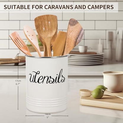 Magnetic RV Utensil Holder - Portable Metal Cutlery Organizer for Campers and Kitchen with Adhesive Magnet, Stylish Countertop Organizer and Kitchen Decor Caddy