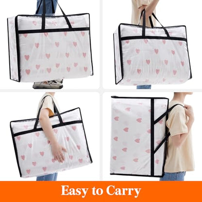 Lifewit 4 Pack Clear Clothes Storage Bags, 95L Plastic Blanket Storage Bag, Vinyl Foldable Moving Bags with Zipper, Closet Organizers and Storage Containers for Bedding, Duvet, Comforter - size: 95L