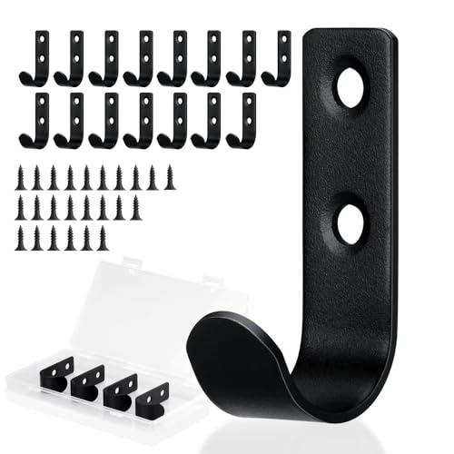 15 Pack U Shaped Wall Hooks for Hanging Coats Bags and Keys, Single Robe & Towel Hooks Stainless Steel Utility Hooks for Hats Indoor Outdoor. Matte Black. - color: Black, size: 15 PCS