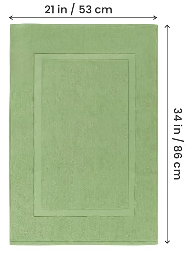Utopia Towels Cotton Banded Rug, Bath Mats, Not a Bathroom Rug, 21 by 34 Inches, 100% Ring Spun Cotton, Highly Absorbent Shower Bathroom Floor Mat,Sage Green, 2 Pack - color: Sage Green