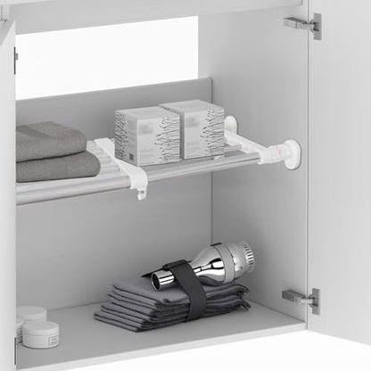 BAOYOUNI Tension Shelf Expandable Clothes Closet Organizer Rack Adjustable DIY Wardrobe Dividers Separator Ivory, 15.75-23.62 Inches - size: (15.75-23.62) IN