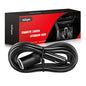 Nilight NI-WA-01C Cigarette Lighter Extension Cord Cable Heavy Duty 14ft 12V/24V Car Charger with Cigarette Lighter Socket - color: 14ft Cigarette Lighter Black