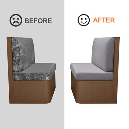 FUANGUI RV Dinette Cushion Covers - Stretch Camper Cushion Booth Seats Replacement - Washable Sofa Furniture Protector (Light Gray, 2 Bench & 2 Backrest Covers) - color: Light Gray