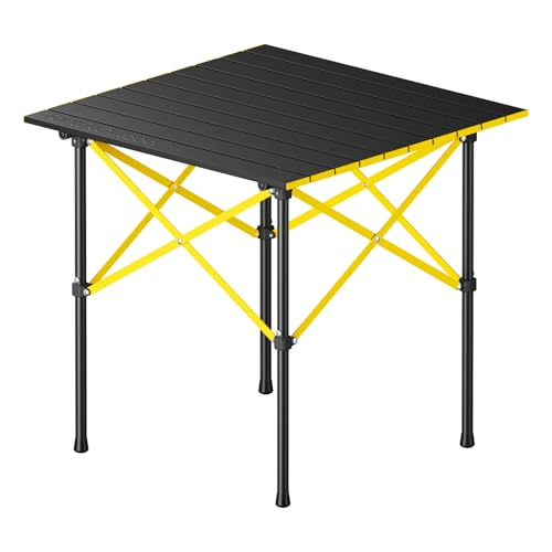 FanttikOutdoor Zeta V11 Pro Camping Table, Portable Folding Roll Up Table with Lightweight Aluminum Top & Carry Bag for Camping, BBQ, Tailgating Party, Picnic, Backyard, Medium - size: 23.1" x 22.9" x 22.7"