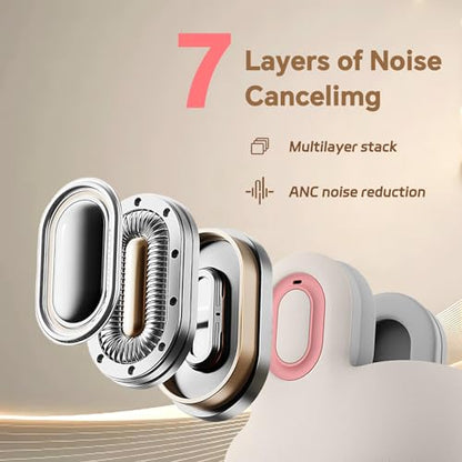 Travel Neck Pillow with Heat Vibration Bluetooth Support | Neck Support with Heating Vibration & Built-in Bluetooth Speaker Portable for Plane Car Travel Built-in Audio for Daily Rest