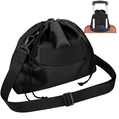 Homakover Travel Neck Pillow Bag for Memory Foam Travel Pillow,Luggage Travel Pillow Drawstring Bag Carrying Case with Trolley Sleeve&Adjustable Strap,Easily Attaches to Luggage,Backpacks