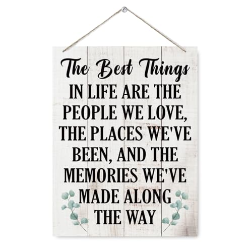 Family Wall Art Sign - The Best Things in Life are the People We Love, Funny Wooden Hanging Wall Sign, Rustic Wood Decor for Home Bedroom Indoor Outdoor, Housewarming Gifts - color: HOME 26