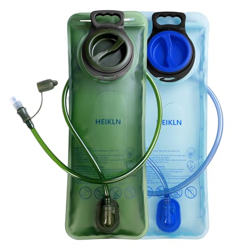 HEIKLN Hydration Bladder 1.5L-2L-2.5L-3L,Leak Proof Water Reservoir, BPA Free Military Water Storage Bladder Bag Hydration Pack Replacement Easy Clean for Bicycling Hiking Camping Hunting Running - color: 3L Blue+Green
