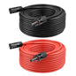 10 AWG Solar Extension Cable 100FT Black + 100FT Red, 10 Gauge Solar Panel Wire Male to Female Tinned Copper Wire for Solar Panel, Automotive, RV, Boat, Outdoors - size: 10AWG 100FT