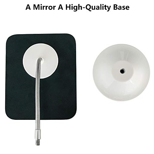 YEAKE Adjustable Flexible Gooseneck Makeup Mirror,360°Rotation Folding Portable Desk Vanity Mirror with Stand Shower Shaving Cosmetic Mirror Square - style: 6.5"L x 5.3"W(Medium)