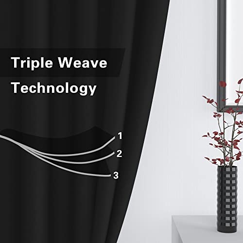 Small Tiers Kitchen Short Valance 12 inches Length Blackout Home Basement rv Camper Living Room/Bedroom 60W by 12L 1 Piece Rod Pocket Black Small Mini Window Curtains