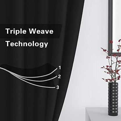 Small Tiers Kitchen Short Valance 12 inches Length Blackout Home Basement rv Camper Living Room/Bedroom 60W by 12L 1 Piece Rod Pocket Black Small Mini Window Curtains