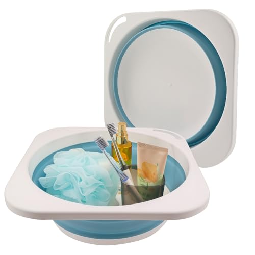 Portable Folding Wash Basin, 1.4 Gallon Lightweight Collapsible Sink, Camping Dish Tub, RV, Travel, Space-Saving and Easy to Store (Blue, 1 Pack) - color: Blue, size: 1 Pack
