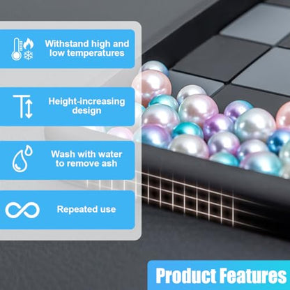 Car Dashboard Non-Slip Mat, PVC Grid Multifunctional Auto Storage Tray, Universal Vehicle Organizer Sticky Gripping Pad for Smartphone, GPS, Keys, Sunglasses, Number Plate (Black Grey)