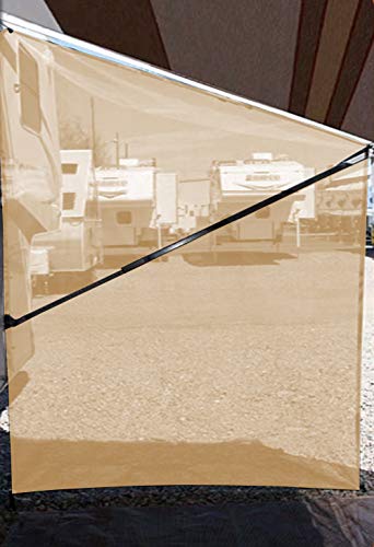 Tentproinc RV Awning Side Shade Screen 9'X7' - Beige Mesh Screen Sunshade Complete Kits Camping Trailer Canopy UV Sun Blocker - 3 Year Warranty - color: Beige