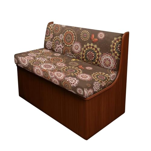RV Dinette Cushion Covers Booth Set Including 1 Bench and 1 Backrest Cover, Brown Bohemia Flower Camper Cushion Covers for RV Camper Sofa - color: Bohemia Flower - Brown