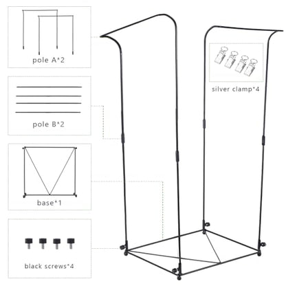 2 Pack Trash Bag Holder, Metal Garbage Bag Holder, 30-45 Gallon Portable Trash Bag Holder Stand, Multi-use Leaf Bag Holder for Yard, Camping, Garden, Lawn - color: BlackA-2PCS