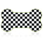Yookeer Black and White Pup Placemat Check Plaid Cute Pet Food Mat for Dog Bowls and Cat Bowls Gift Decorations Buffalo Plaid Bone Shaped Dog Place Mat Spring Pet Accessories Supplies, 14 x 24 Inch