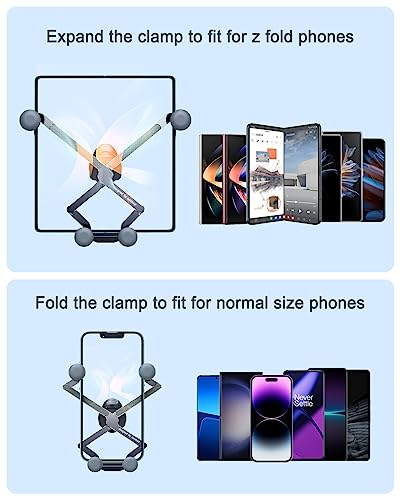 OATSBASF Gravity Car Phone Mount, Invisible Air Vent Mount for iPhone 17/16/15, Samsung Z Fold 7/6, Google Pixel 10/9 Pro Fold, Samsung S25 Ultra/S24 & All Phones, Fits Unfolded Foldable Phones (X06) - size: X06