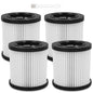 DCV581H Vacuum Filters for Dewalt DCV580H DCV581H DCV5801H 20V Vacuum, Washable Reusable High Efficiency Replacement Filter 4 Pack