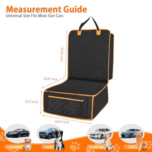 1 Pack Front Seat Car Cover, Waterproof Dog Car Seat Cover, Non-Slip & Scratch-Proof, Pet Car Seat Protector with Side Flaps and Storage Pocket, Car Seat Cover for Most Cars, Trucks and SUVs - size: Pack of 1
