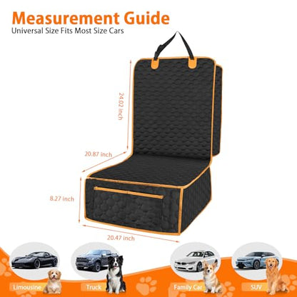 2 Packs Front Seat Car Cover, Waterproof Dog Car Seat Cover, Non-slip & Scratch-Proof, Pet Car Seat Protector with Side Flaps and Storage Pocket, Car Seat Cover for Most Cars, Trucks and SUVs - size: Pack of 2