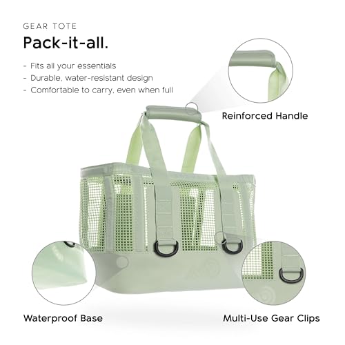 MISSION Boat Gear CASSI Heavy-Duty Outdoor Tote and Waterproof Marine-Grade Mesh Boat Bags - color: Sage, size: 23 Liter